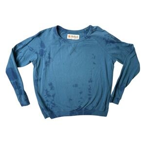 Mollusk Surf Shop Men Blue Tie Dye Raglan Crewneck Sweatshirt Size S Made in USA